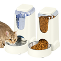 Pawzone 2-in-1 Automatic Gravity Cat Feeder and Waterer Set - Stainless Steel